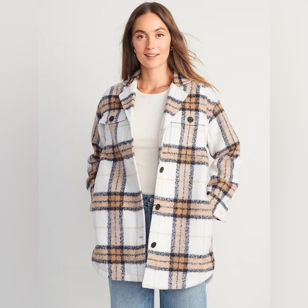 Printed Flannel Long Utility Shacket